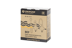 Проточный кран-водонагреватель UNIPUMP BEF-008AF с дисплеем и гибким изливом (силикон)